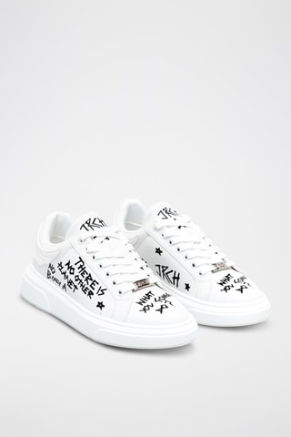 Zapatillas de piel - Blanco y negro