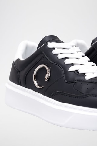 Zapatillas de piel - Negro y blanco