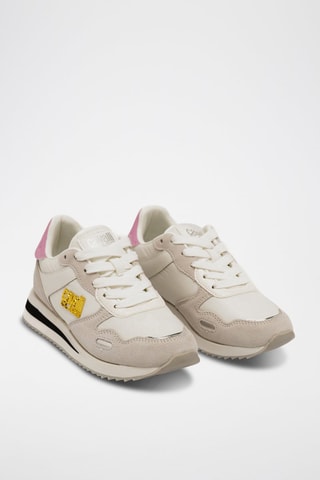 Zapatillas de nobuk - Topo y beige