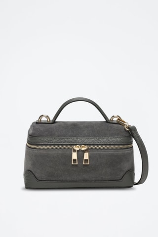 Sac bandoulière en nubuck Simos Suede - Gris foncé