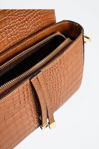 Sac bandoulière en cuir Aela Box - Camel