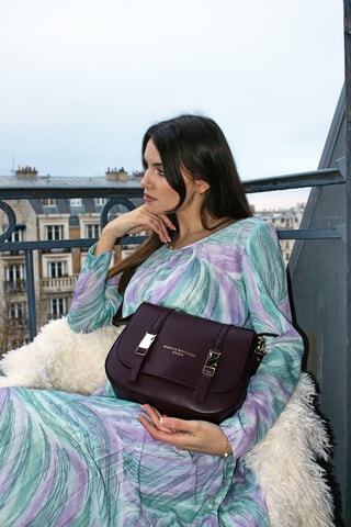 Sac bandoulière en cuir Tex - Bordeaux