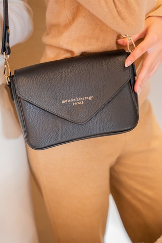 Sac bandoulière en cuir Mariam - Noir