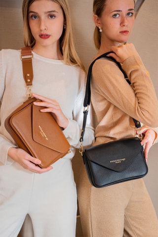 Sac bandoulière en cuir Mariam - Noir