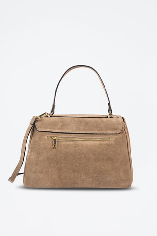 Sac porté épaule en nubuck  - Taupe
