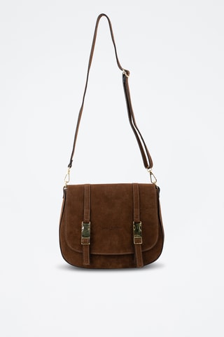Sac bandoulière en nubuck  - Marron