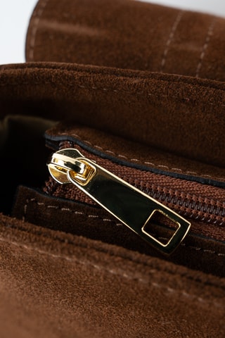 Sac bandoulière en nubuck  - Marron