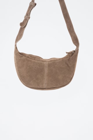 Sac bandoulière en nubuck  - Taupe