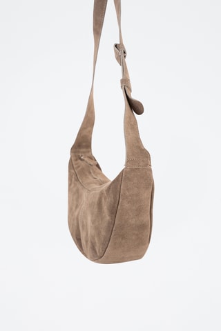 Sac bandoulière en nubuck  - Taupe