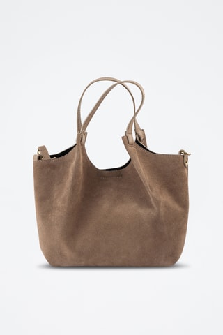 Sac porté épaule en nubuck - Taupe