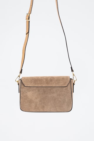 Sac bandoulière en nubuck  - Taupe