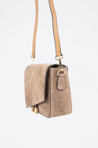 Sac bandoulière en nubuck  - Taupe