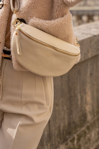 Sac bandoulière en cuir Kimi - Beige