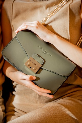 Sac bandoulière en cuir Lova - Vert et doré