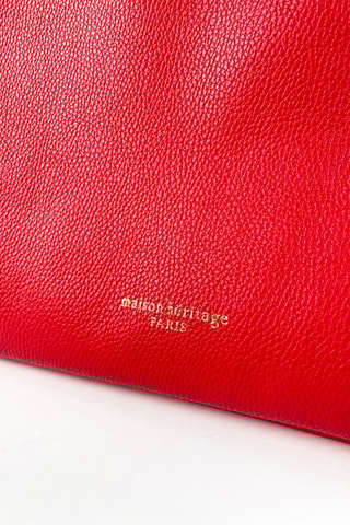 Sac porté épaule en cuir Ori - Rouge