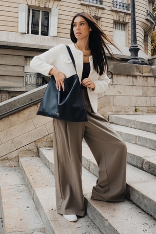 Sac porté épaule en cuir Ori - Noir