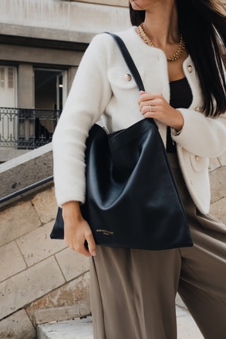 Sac porté épaule en cuir Ori - Noir