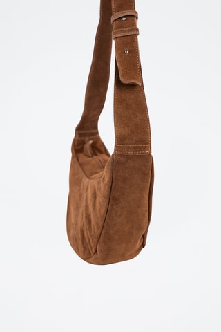 Sac bandoulière en nubuck  - Marron