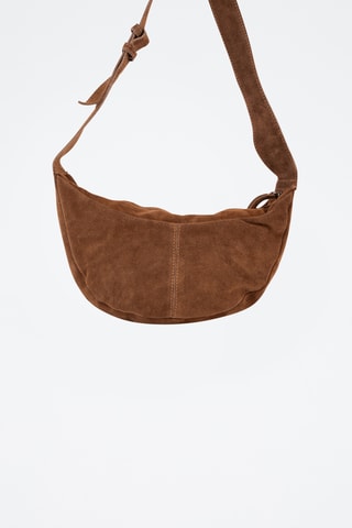 Sac bandoulière en nubuck  - Marron