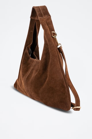 Sac porté épaule en nubuck - Marron