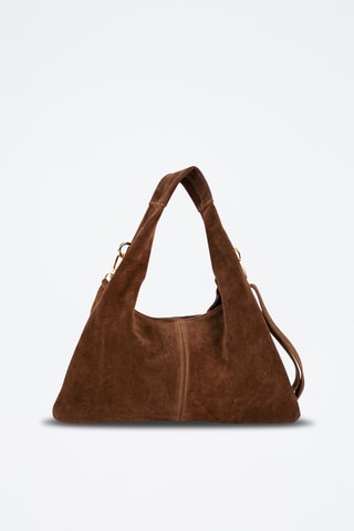 Sac porté épaule en nubuck - Marron