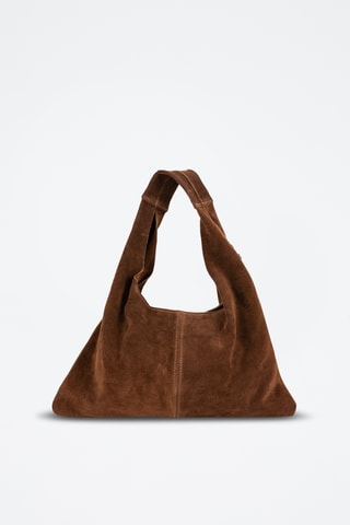 Sac porté épaule en nubuck - Marron