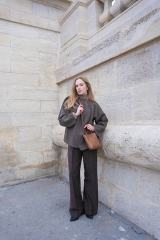 Sac bandoulière en cuir  - Camel