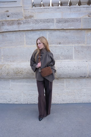 Sac bandoulière en nubuck - Marron