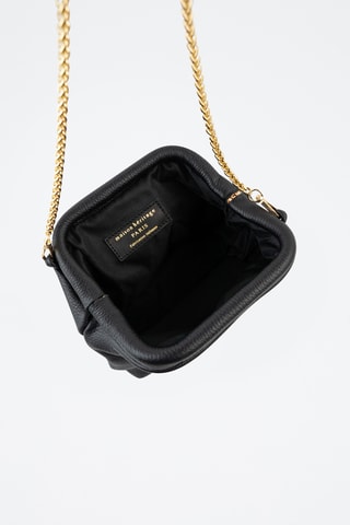 Sac bandoulière en cuir  - Noir