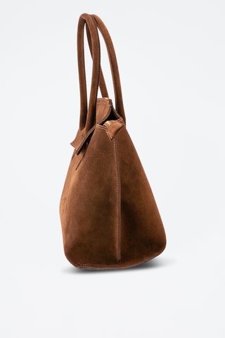 Sac porté épaule en nubuck  - Marron