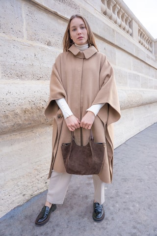 Sac à main en nubuck  - Marron