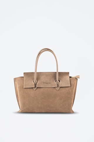 Sac porté épaule en nubuck  - Taupe