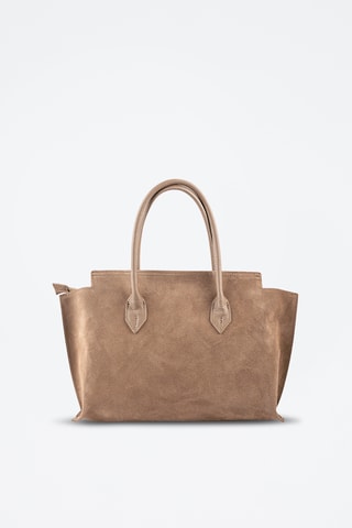 Sac porté épaule en nubuck  - Taupe