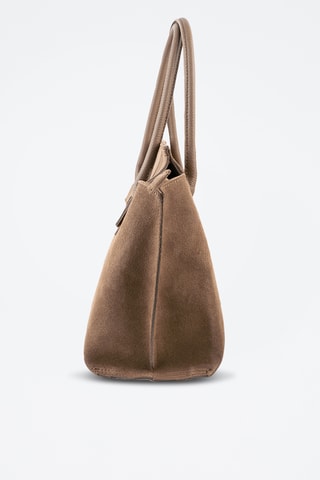 Sac porté épaule en nubuck  - Taupe