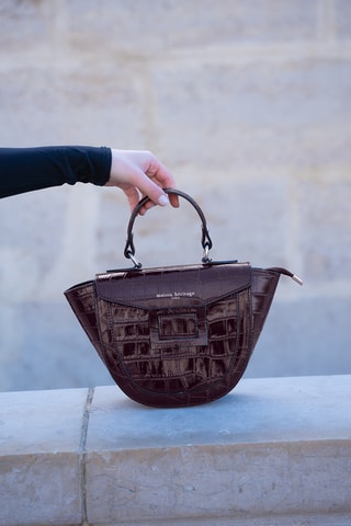 Sac à main en cuir  - Bordeaux
