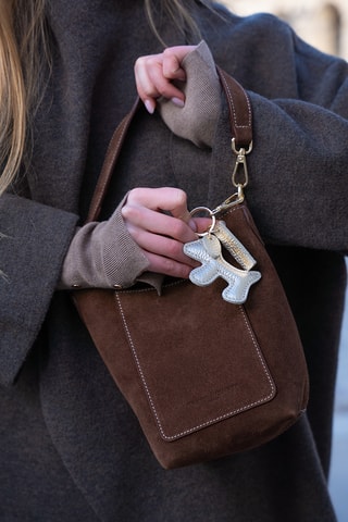 Sac porté épaule en nubuck - Doré