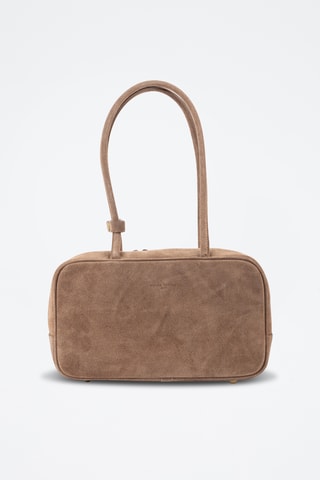 Sac porté épaule en nubuck  - Taupe