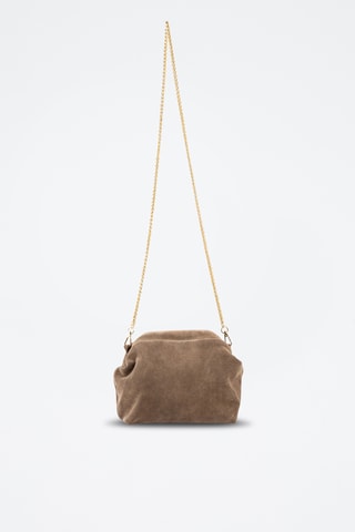 Sac bandoulière en nubuck  - Taupe