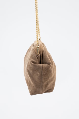 Sac bandoulière en nubuck  - Taupe