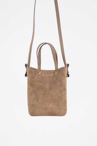Sac à main en nubuck  - Taupe