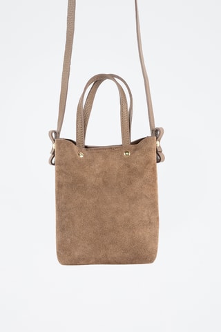 Sac à main en nubuck  - Taupe