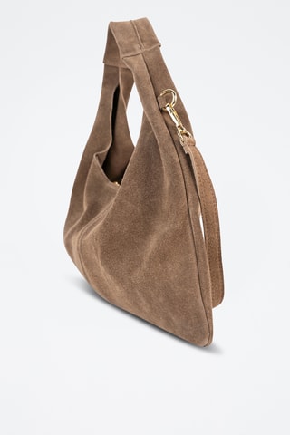 Sac porté épaule en nubuck - Taupe