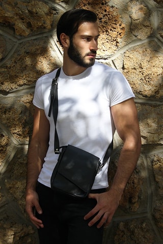 Sacoche en cuir Boli - Noir