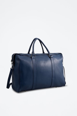 Sac bowling en cuir Lony - Bleu marine
