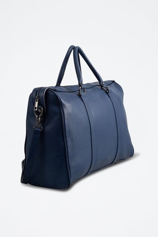 Sac bowling en cuir Lony - Bleu marine