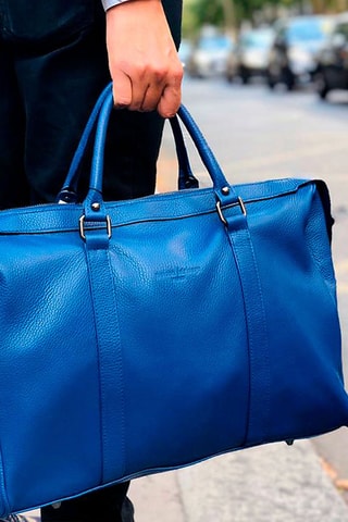 Sac bowling en cuir Lony - Bleu marine