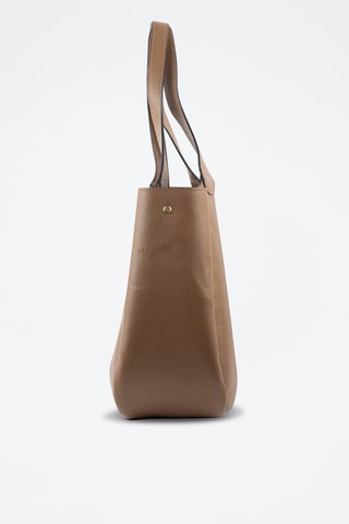 Cabas et pochette en cuir - Taupe