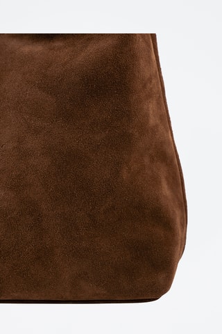 Sac porté épaule en nubuck  - Marron