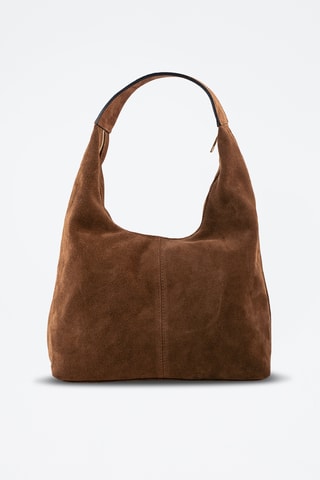 Sac porté épaule en nubuck  - Marron