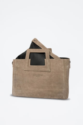 Sac à main et pochette en nubuck Jane  - Taupe